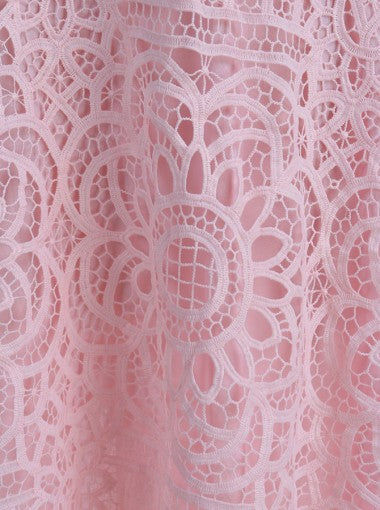 Elegant A-Line V-Neck Asymmetrical Pearl Pink Lace Bridesmaid/Prom/Homecoming Dress Blush Bridesmaid Dress Prom - FlosLuna